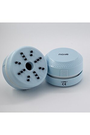 Nave L-0766-1 Mini Masa Üstü Pilli Süpürge Kırıntı Kalıntı Temizleyen Mini Temizleme Robotu Mavi